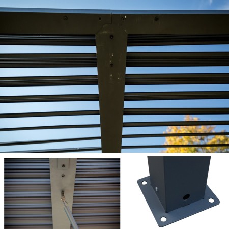 Pergola Bioclimatica 3.6x6 mt in Alluminio Gazebo da Giardino Terrazzo Pergolato