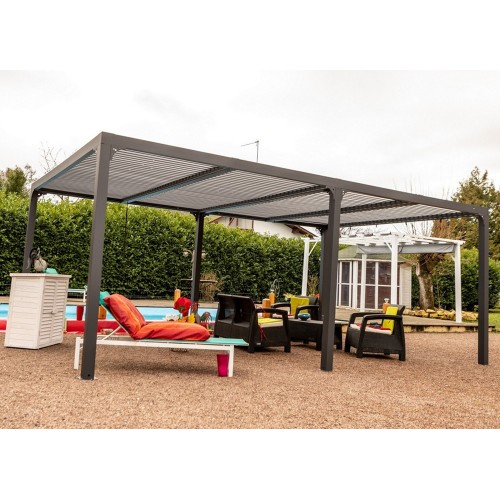 Pergola Bioclimatica 3.6x6 mt in Alluminio Gazebo da Giardino Terrazzo Pergolato