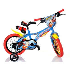 Bicicletta da Bambino Superman Ruota 16 Pollici 4 5 6 7 anni Bimbo Rotelle Freni