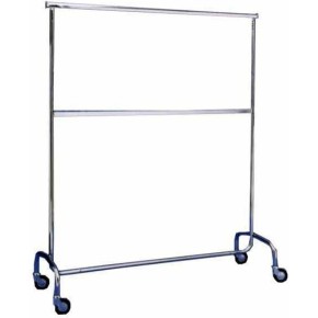 Stender Appendiabiti con Ruote Doppio Due Barre Attaccapanni Carrello Robusto