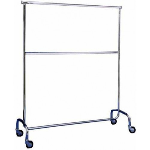 Stender Appendiabiti con Ruote Doppio Due Barre Attaccapanni Carrello Robusto