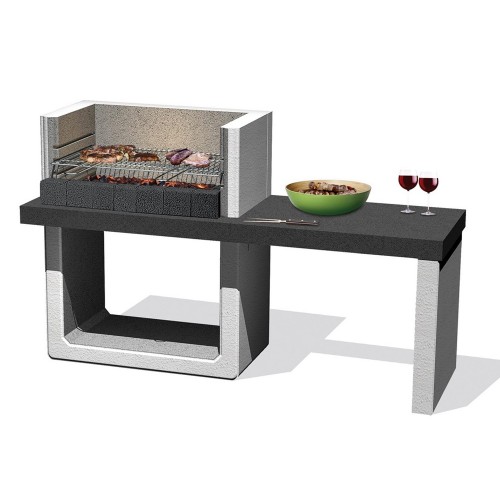 Barbecue in Muratura Cemento BBQ a Carbone Carbonella Legna da Giardino Esterno