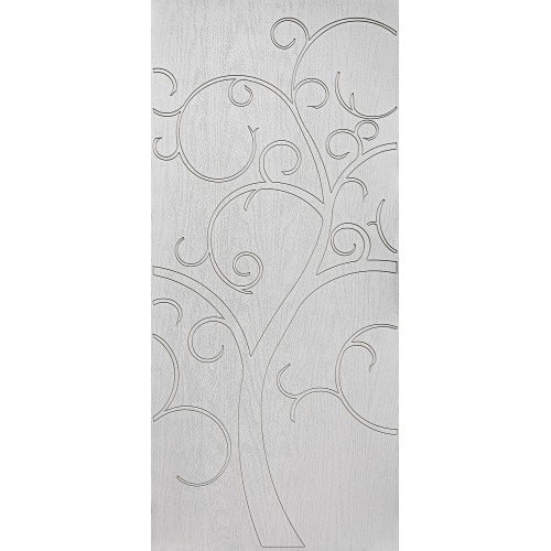 Pannello Pantografato Bianco Tree of Life in Vetroresina per Porta Blindata
