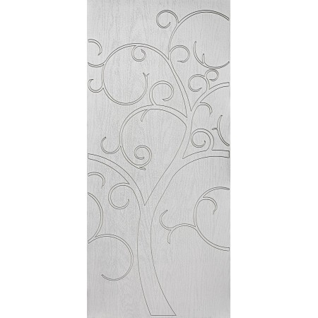 Pannello Pantografato Bianco Tree of Life in Vetroresina per Porta Blindata