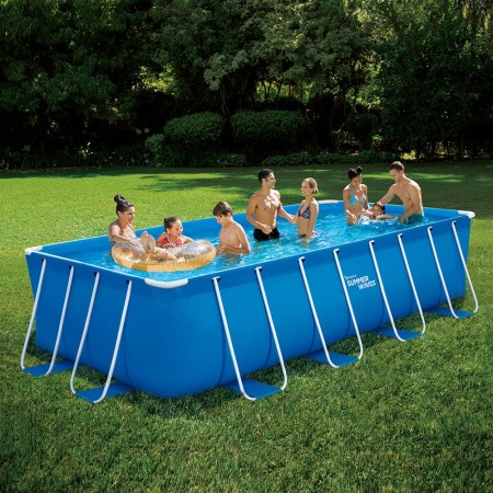 Piscina Fuoriterra 488x244 Rettangolare con Pompa Filtro a Cartuccia Scaletta