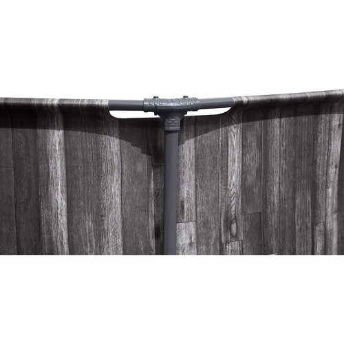 Piscina Fuori Terra con Telaio Rotonda Effetto Legno Scaletta Filtro Pompa Frame