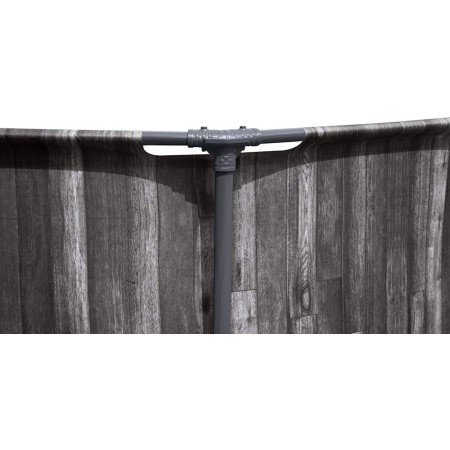 Piscina Fuori Terra con Telaio Rotonda Effetto Legno Scaletta Filtro Pompa Frame