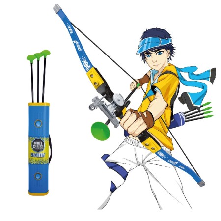 Set Arciere per Bambini Arco Mirino Regolabile Plastica 3 Frecce a Ventosa Bimbo