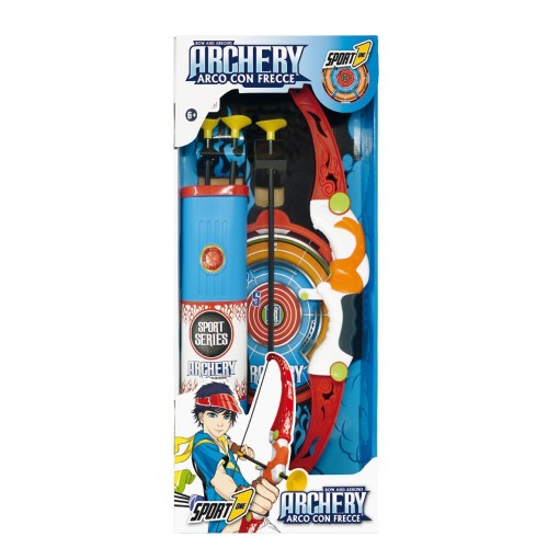 Set Arciere Arco con 3 Frecce a Ventosa per Bambini in Plastica Feretra da Bimbo