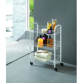 Carrellino Acciaio Scaffaletto di Servizio da Cucina Porta Frutta Ruote 3 Piani 2