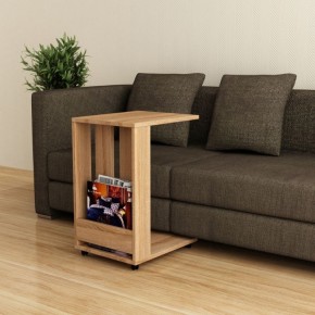 Tavolino da Caffe per Divano Pc in Legno Rovere Tavolo Basso con Ruote Riviste