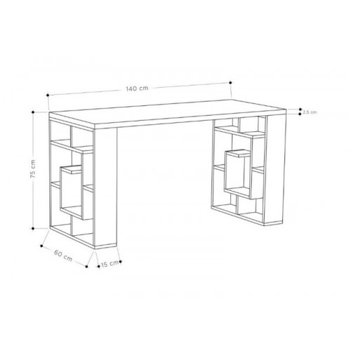 Tavolo Scrivania per Studio in Legno Porta PC con Libreria Ufficio Moderna Sala