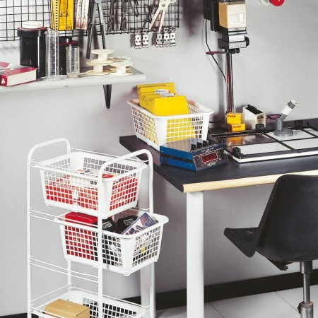 Carrellino Salvaspazio 4 Ripiani con Ruote Lavanderia Cucina Bagno Scorrevole