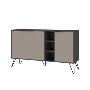 Mobile Credenza 3 Ante con Ripiani Antracite e Tortora Madia Soggiorno Ingresso
