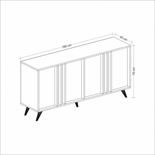 Mobile da Soggiorno Madia 4 Antracite Noce Piattaia Credenza Soggiorno Ingresso