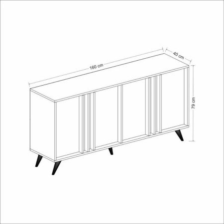 Mobile da Soggiorno Madia 4 Antracite Noce Piattaia Credenza Soggiorno Ingresso
