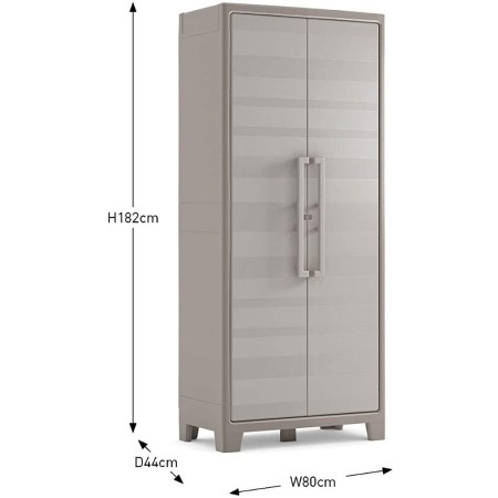 Armadio Keter Alto Tuttopiani in Resina da Esterno Beige Impermeabile Terrazzo