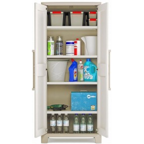 Armadio Keter Alto Tuttopiani in Resina da Esterno Beige Impermeabile Terrazzo 2
