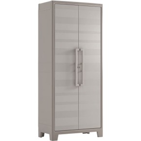 Armadio Keter Alto Tuttopiani in Resina da Esterno Beige Impermeabile Terrazzo