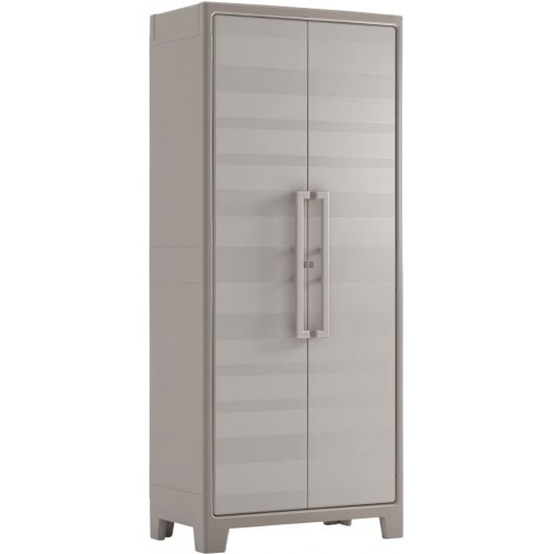 Armadio Keter Alto Tuttopiani in Resina da Esterno Beige Impermeabile Terrazzo