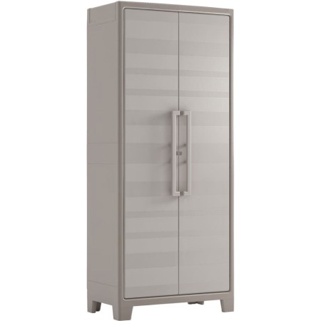Armadio Keter Alto Tuttopiani in Resina da Esterno Beige Impermeabile Terrazzo