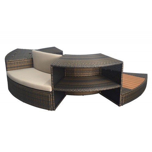 Piscina con Mobili Idromassaggio Spa 184x73 6 Persone Semi Rigida Rotonda