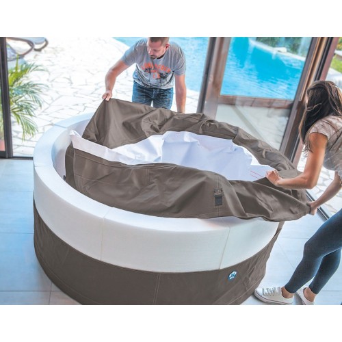 Piscina con Mobili Idromassaggio Spa 184x73 6 Persone Semi Rigida Rotonda