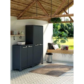 Armadio Keter Antracite Tuttopiani Resina Impermeabile Alto Organizer da Esterno 2