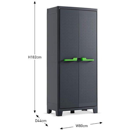 Armadio Keter Antracite Tuttopiani Resina Impermeabile Alto Organizer da Esterno
