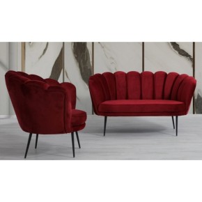Poltroncina Poltrona a Conchiglia in Velluto Rosso da Ufficio Sala Sedia Moderna 2
