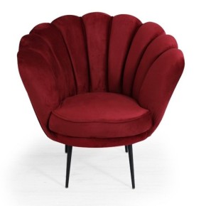 Poltroncina Poltrona a Conchiglia in Velluto Rosso da Ufficio Sala Sedia Moderna
