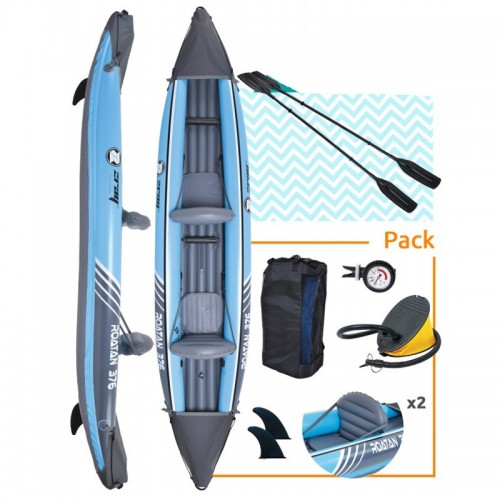 Kayak Zray Roatan 2 Posti Sedili Canoa Gonfiabile con Remi Pagaie Pompa Borsa