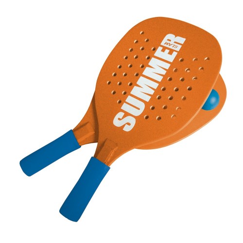 2 Racchette in legno da Beachtennis Spieggia Mare con Pallina Racchettoni Tennis