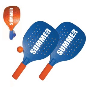 2 Racchette in legno da Beachtennis Spieggia Mare con Pallina Racchettoni Tennis