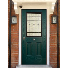 Porta Blindata Classica con Vetro per Esterno Portoncino Blindato Vetrato Verde 2