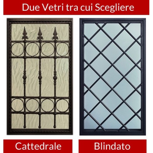 Portone Blindato Bianco Vetrato con Pannello per Esterno Porta Blindata