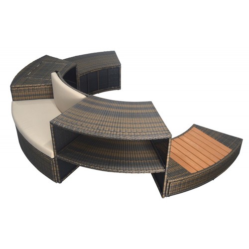 Piscina Idromassaggio Spa 156x70 Mobili Rotonda Riscaldata 4 Adulti Semi Rigida