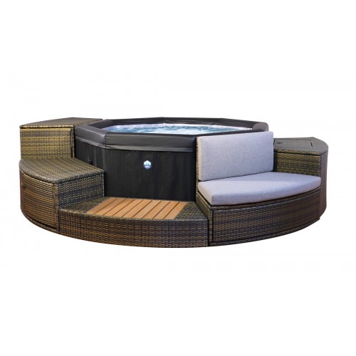 Piscina Vasca Idromassaggio Spa 193x73 con Mobili 6 Persone Filtro Semi Rigida