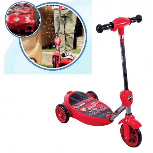 Monopattino Elettrico Cars con Bolle Sapone Scooter a Spinta 3 Ruote per Bambini