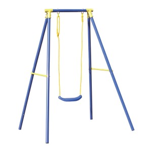 Altalena 1 Posto Bambini Blu Metallo Zincato Altezza 182 Giochi Estate Max 50kg
