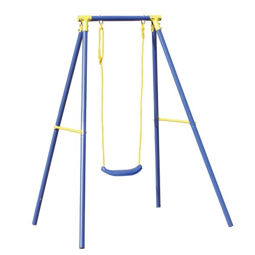 Altalena 1 Posto Bambini Blu Metallo Zincato Altezza 182 Giochi Estate Max 50kg