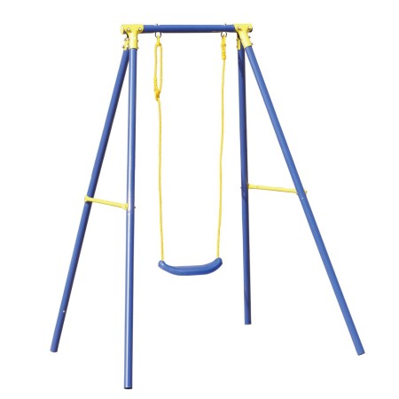 Altalena 1 Posto Bambini Blu Metallo Zincato Altezza 182 Giochi Estate Max 50kg