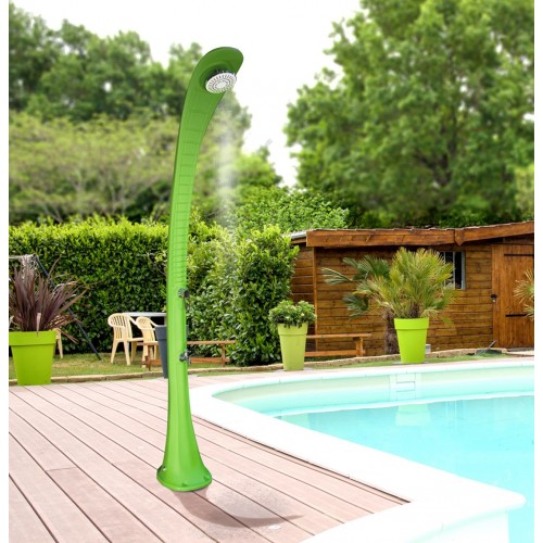 Doccia Solare da Giardino 32 litri Verde Miscelatore Terrazzo Esterno Piscina