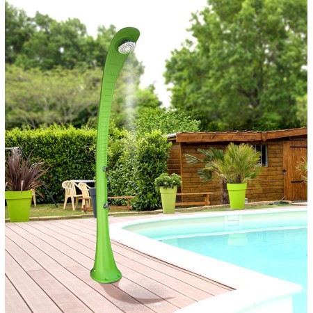 Doccia Solare da Giardino 32 litri Verde Miscelatore Terrazzo Esterno Piscina