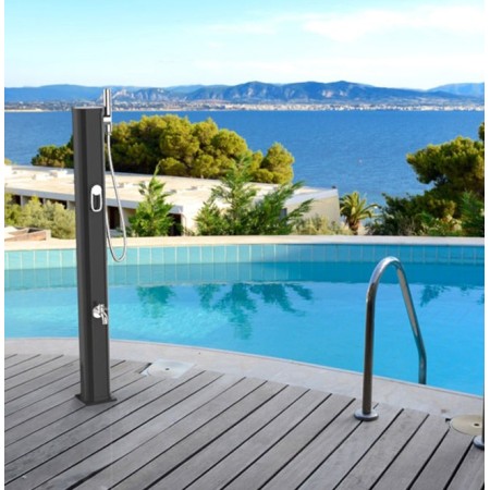 Doccia Riscaldamento Solare 20 litri Nera in Alluminio da Giardino Piscina
