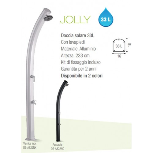 Doccia Riscaldamento Solare 33 litri in Alluminio da Giardino Esterno Piscina