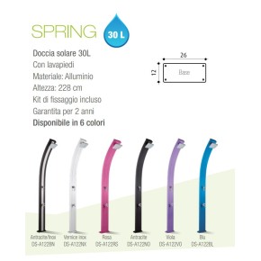Doccia Solare da Giardino 30 litri in Alluminio Rosa per Esterno Casa Piscina 2