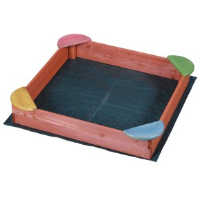 Sabbiera Legno Fantasy 100x100x17H cm Giochi Manualità Bambini Sabbia Giardino