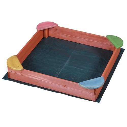 Sabbiera Legno Fantasy 100x100x17H cm Giochi Manualità Bambini Sabbia Giardino