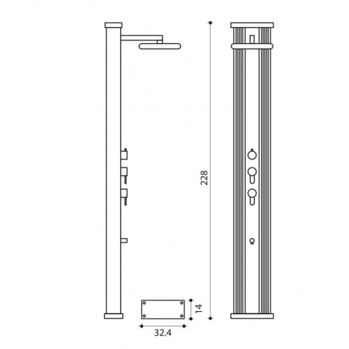 Doccia Solare in Alluminio inox 40 litri Ibrida Acqua Calda da Giardino Esterno